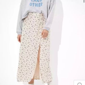 Floral long skirt midi maxi leg slit